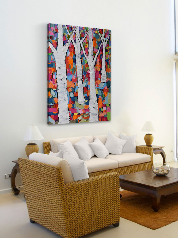 "Indian Summer" Painting Print on Wrapped Canvas, 24"x36"