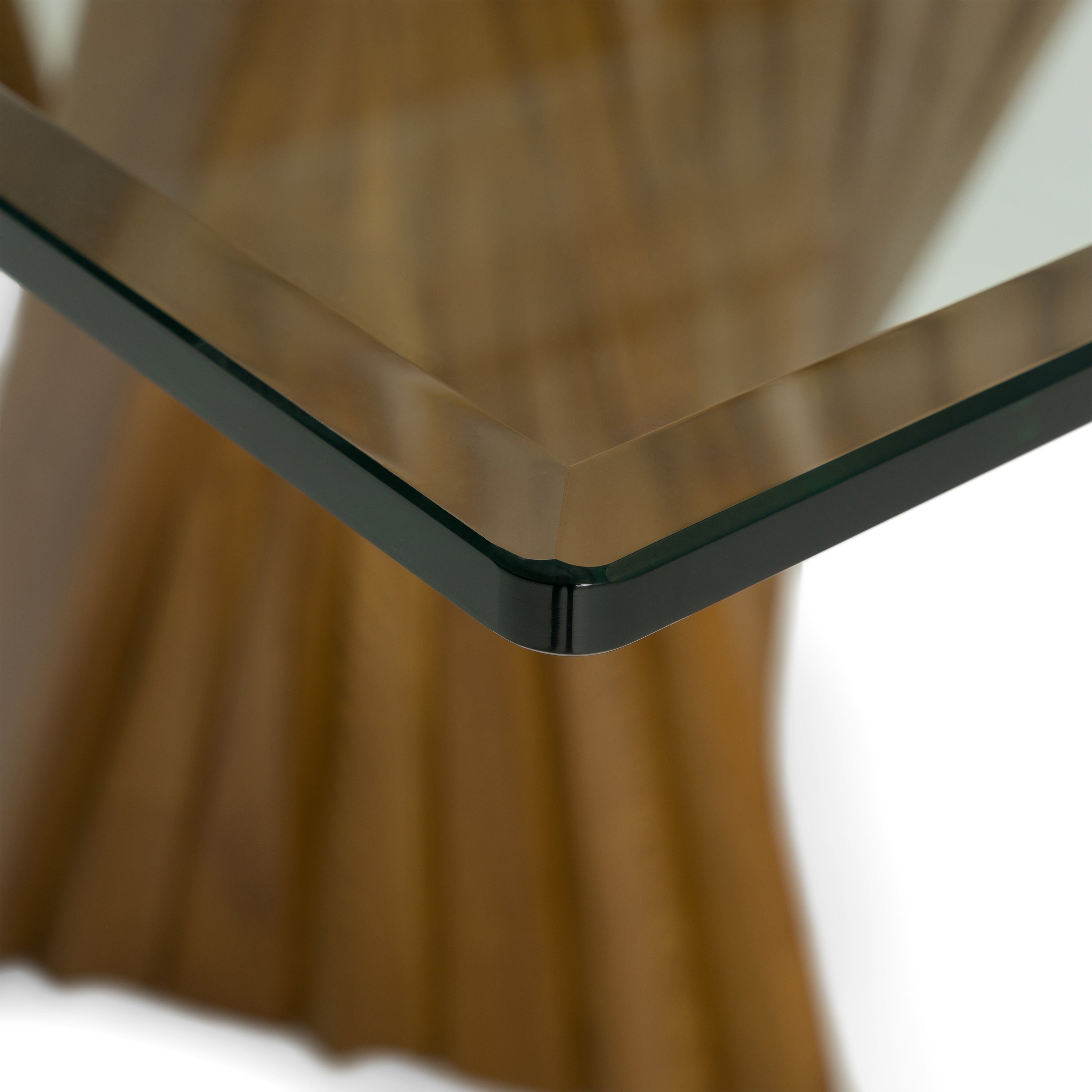 Modrest Corbin Modern Walnut and Glass Dining Table