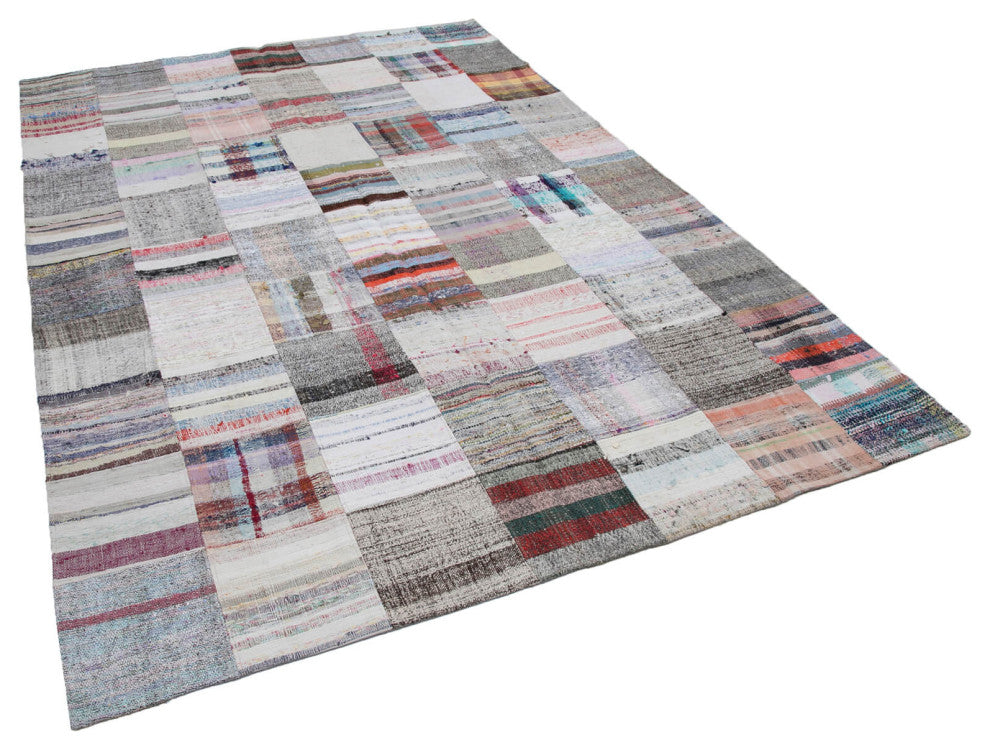 Rug N Carpet - Handmade Oriental 6' 11'' x 10' 0'' Vintage Patchwork Kilim Rug