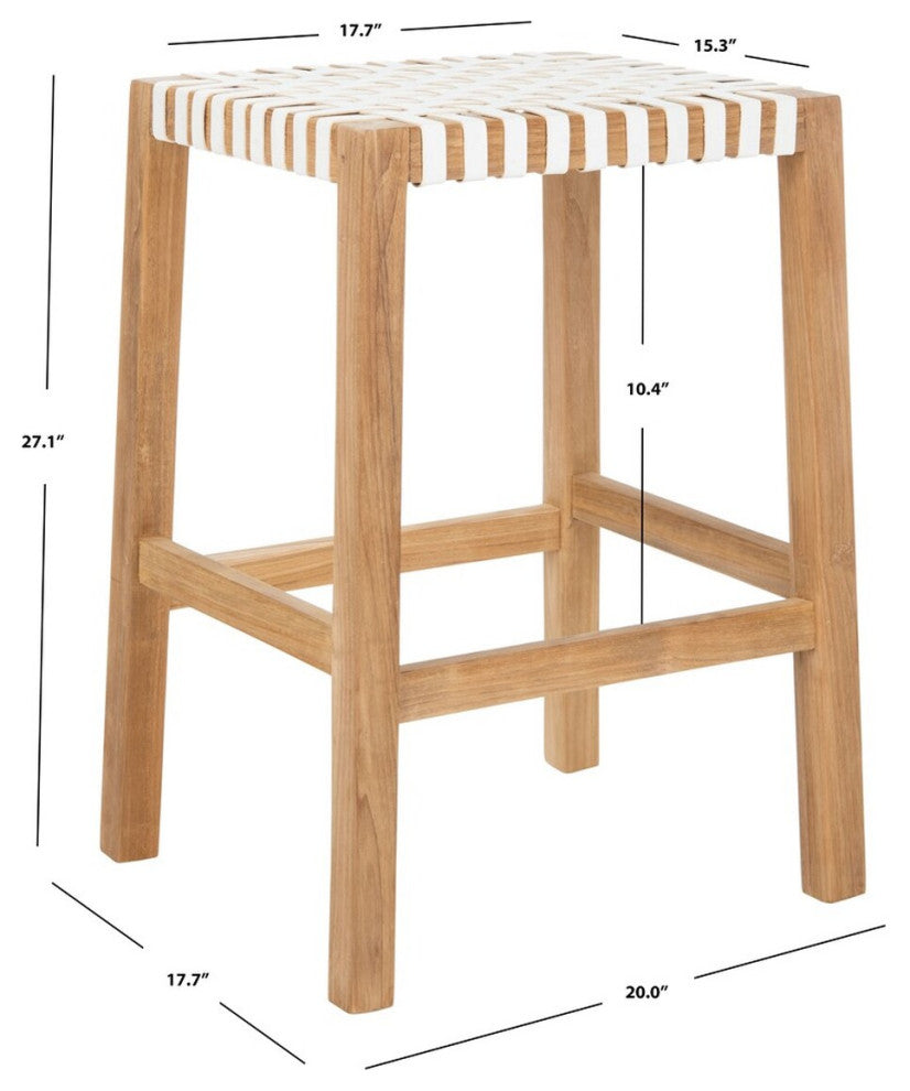 Safavieh Capri Counter Stool, Natural/White