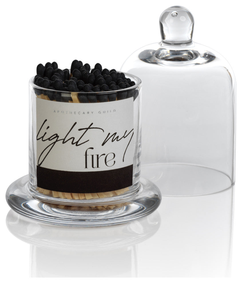 Light my Fire 150 Pack Safety Matches, Glass Dome Jar, Black