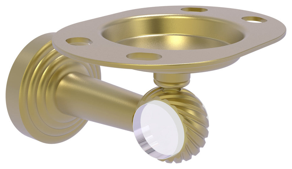 Pacific Beach Twisted Tumbler and Toothbrush Holder, Satin Brass