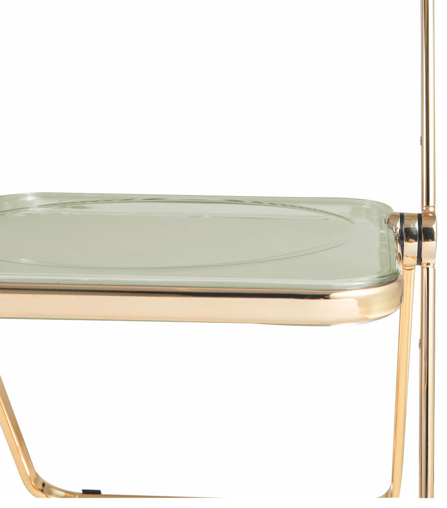 Lawrence Acrylic Folding Chair With Gold Frame, Amber