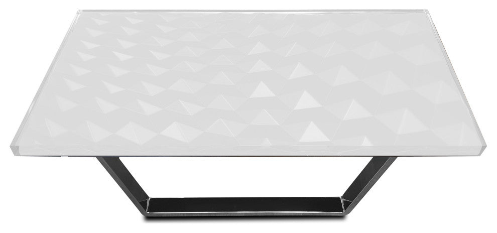 Modern Triangles Coffee Table, White, W: 31.5"?, 80cm X L: 63.0"?, 160cm