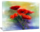 Watercolor Red Poppy Flowers Painting, Large Floral Canvas Art Print, 60"x28"