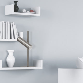 Satin Chrome Modern Table Lamp With Frosted Acrylic