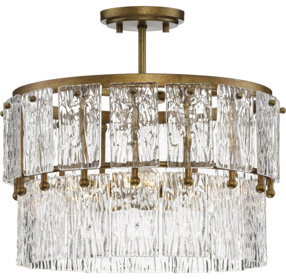 Chevall Collection 3-Light Modern Organic Pendant, Gold Ombre