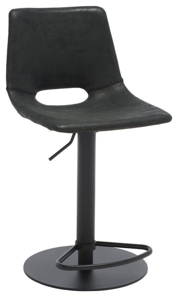 Safavieh Freya Gas Lift Bar Stool, Black