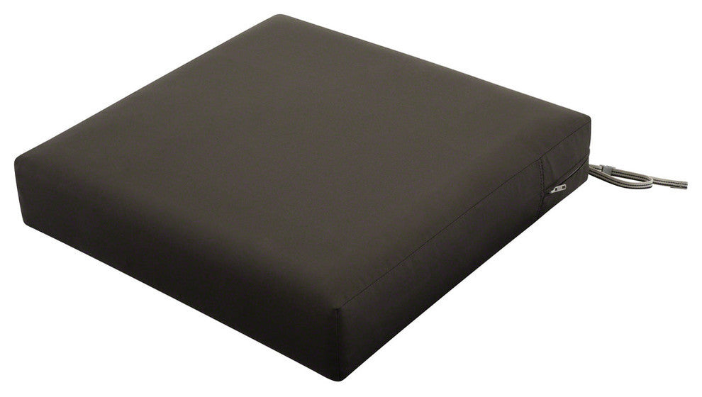 Square Patio Seat Cushion Slip Cover and Foam, Espresso, 23"x23"x5"