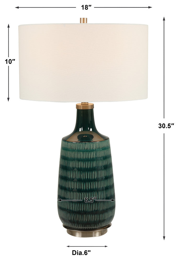 Uttermost Scouts Deep Green Table Lamp