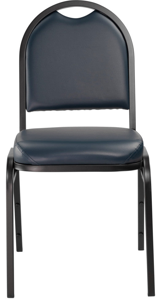 NPS 9200 Premium Vinyl Stack Chair, Midnight Blue Seat/ Black Frame