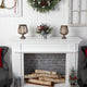 12" Frosted Pinecones and Berries Faux Arrangement, Vase W/ Decorative Plaid Bow