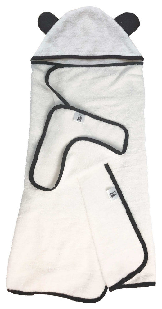 Panda Baby Rayon Viscose Bamboo Hooded Bath Towel Set, 2pc Set