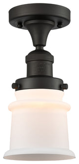 Small Canton 1-Light Semi-Flush Mount, Oil Rubbed Bronze, Matte White