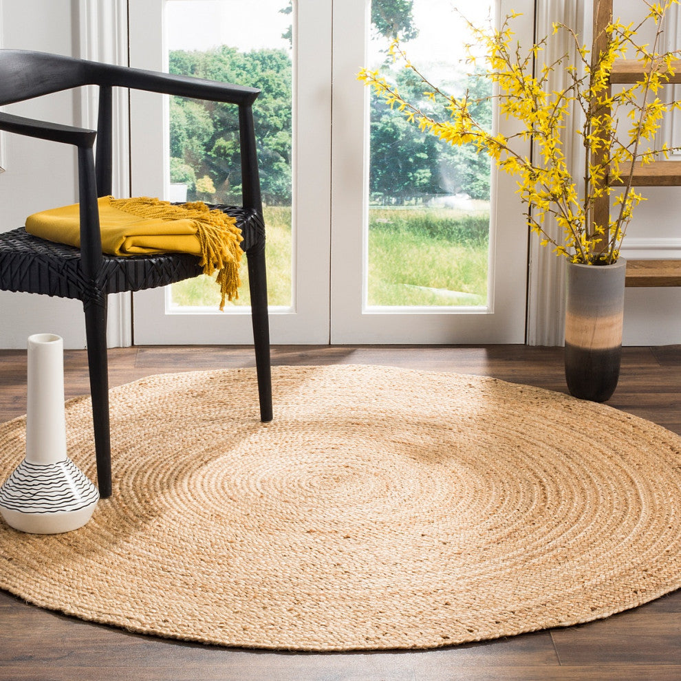 Safavieh Natural Fiber Nf801N Geometric Rug, Natural/Natural, 9'0"x9'0" Round