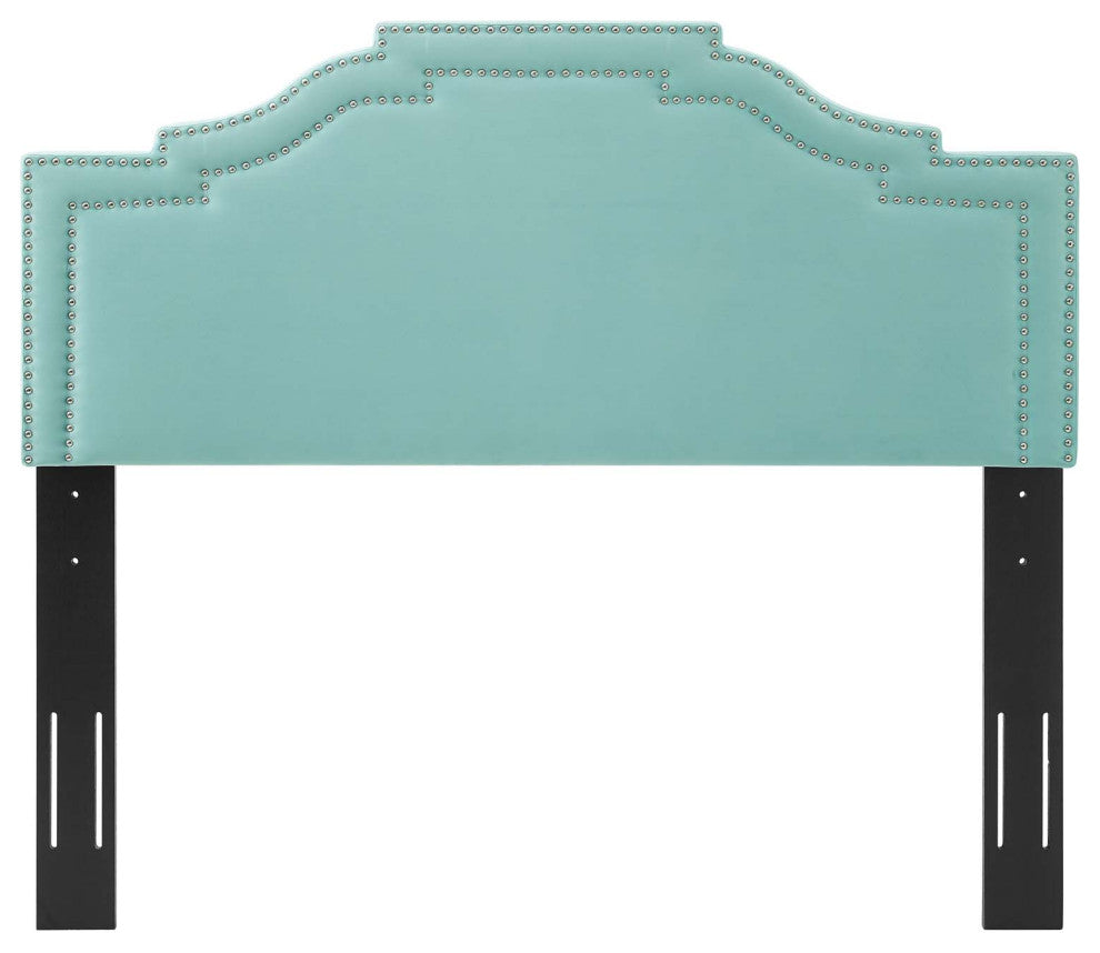 Headboard, King Size, Velvet, Blue, Modern Contemporary, Bedroom Master Suite