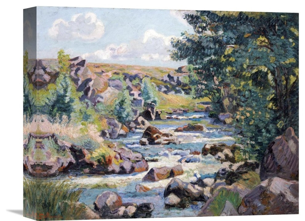 "Pontgibaud Countryside" Stretched Canvas Giclee by Armand Guillaumin, 16"x13"