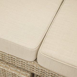 Outdoor Wicker Patio Sofa, Canopy and Ottoman Set