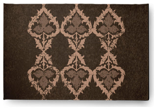 Fancy Leaves Soft Chenille Area Rug, Brown, 4'x6'