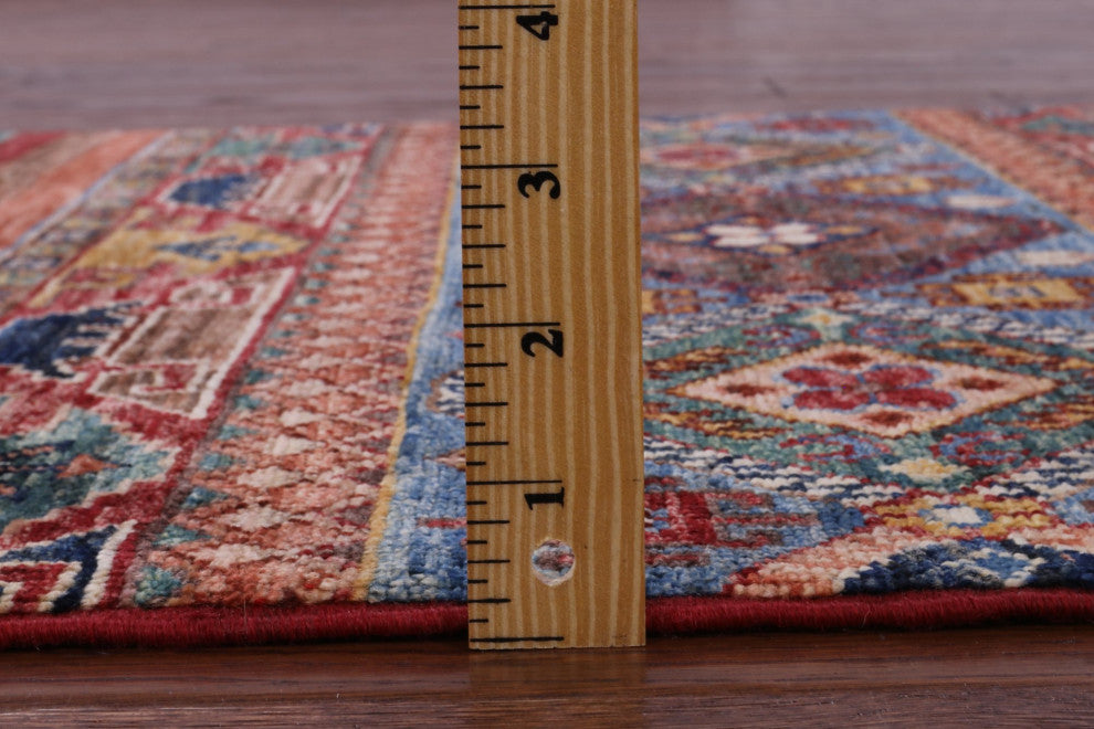 2' 7" X 4' 1" Handmade Super Kazak Khorjin Wool Rug - Q12336