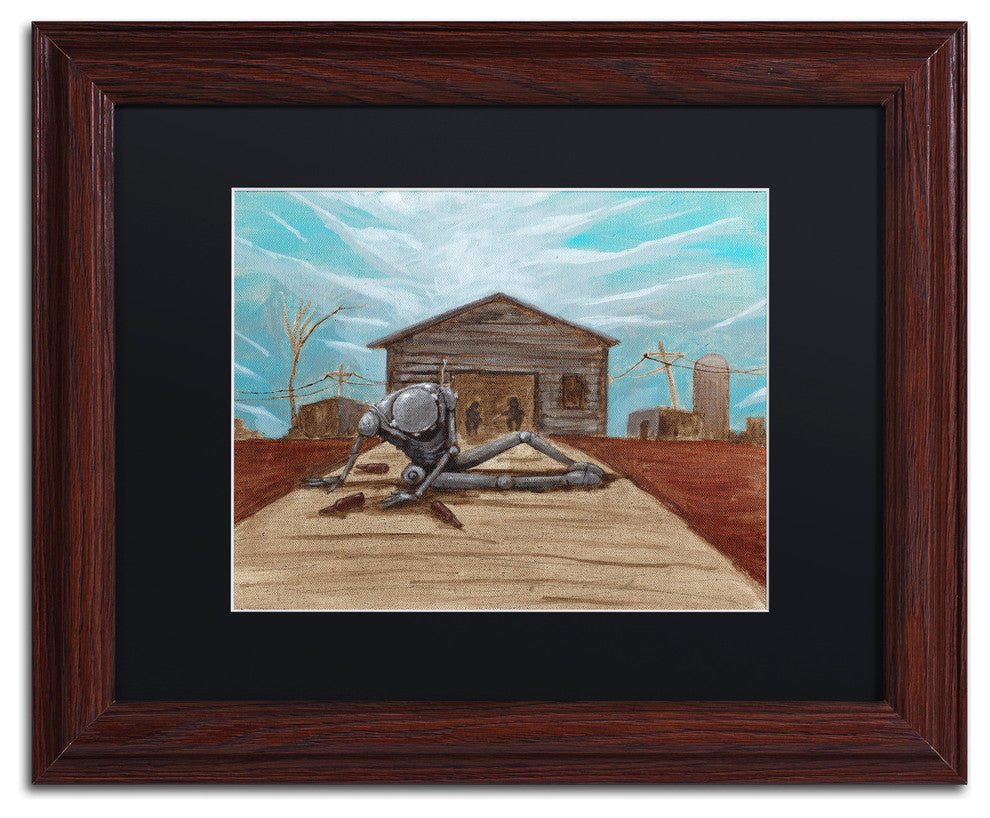 ''Illinois'' Matted Framed Art, Wood Frame, Black Matte, 14x11