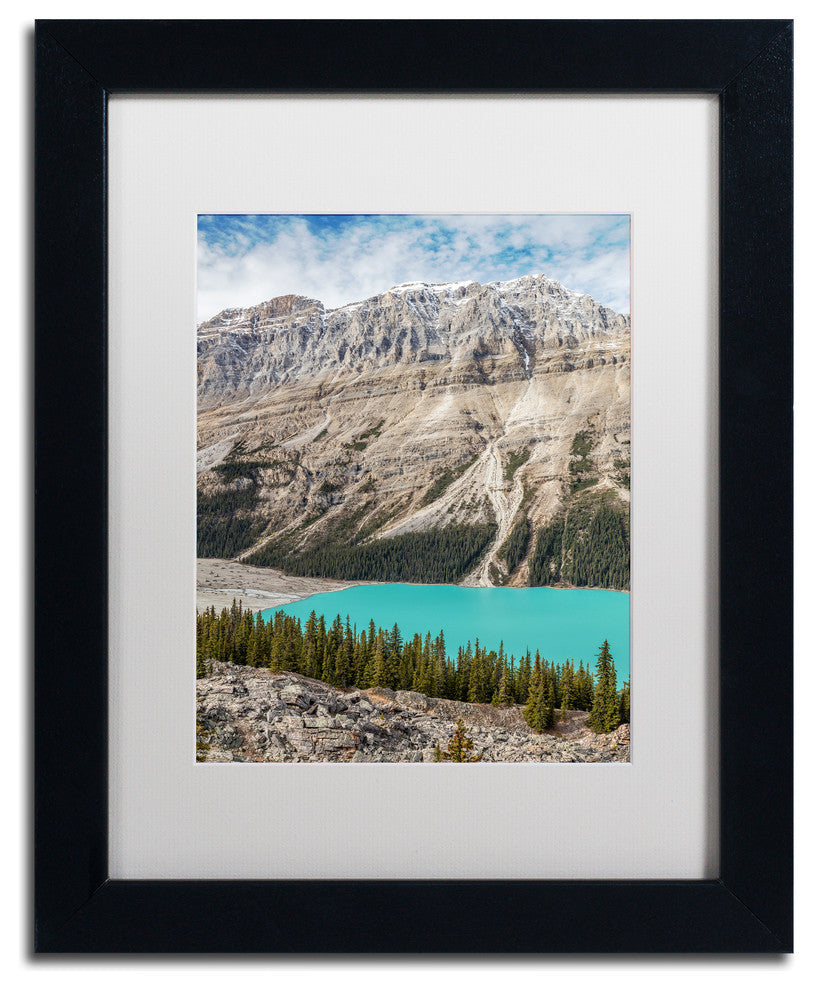 Pierre Leclerc 'Turquoise Lake In The Rockies' Matted Art, Black Frame, 14x11