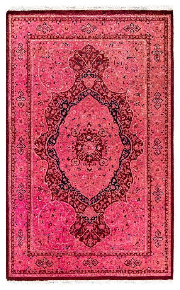 Fine Vibrance, One-of-a-Kind Hand-Knotted Area Rug Pink, 4'6"x7'3"