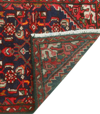 Fine Vintage Distressed Laily Navy/Red Runner, 1'10 x 13'2
