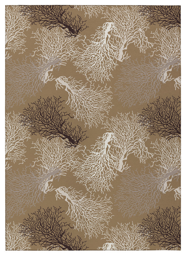 Indoor/Outdoor Seabreeze SZ3 Taupe Machine Washable 3' x 5' Rug