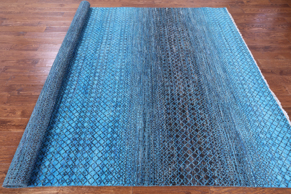 8' 1" X 10' 3" Savannah Grass Hand-Knotted Wool Rug - Q13201
