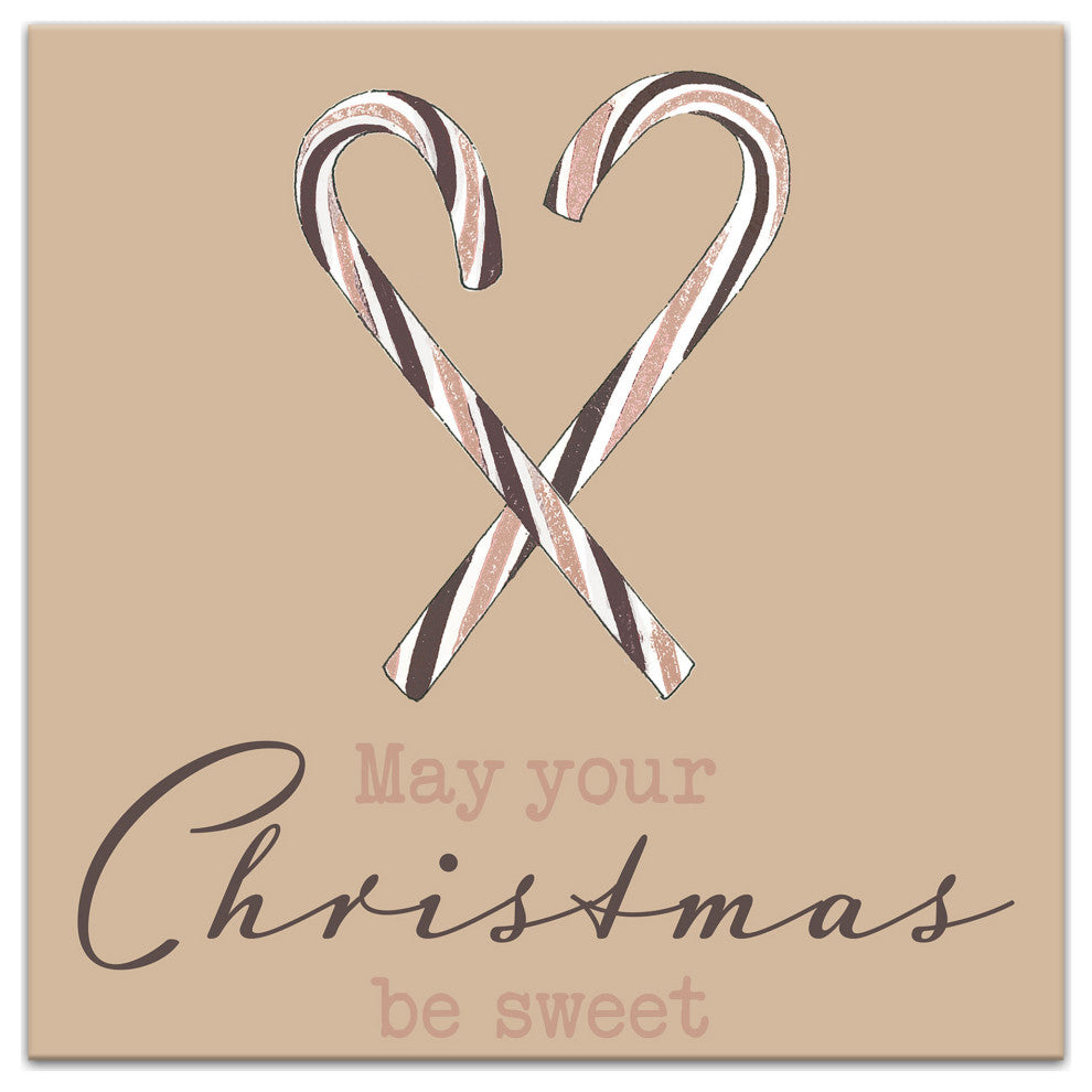 Sweet Christmas Candycane 12x12 Canvas Wall Art
