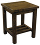Rustic Barn Wood Style Timber Peg Open End Table, Driftwood