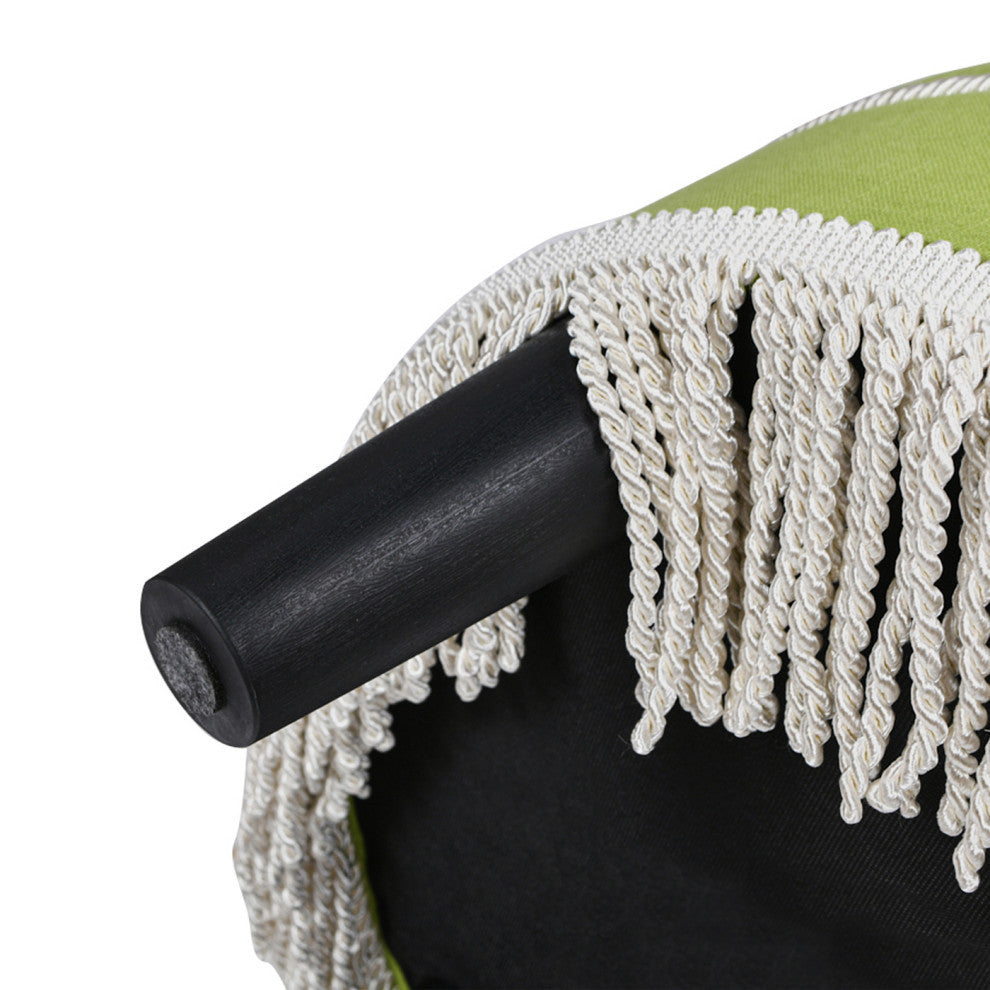 Yolanda 24" Upholstered Round Accent Ottoman, Bright Chartreuse Linen