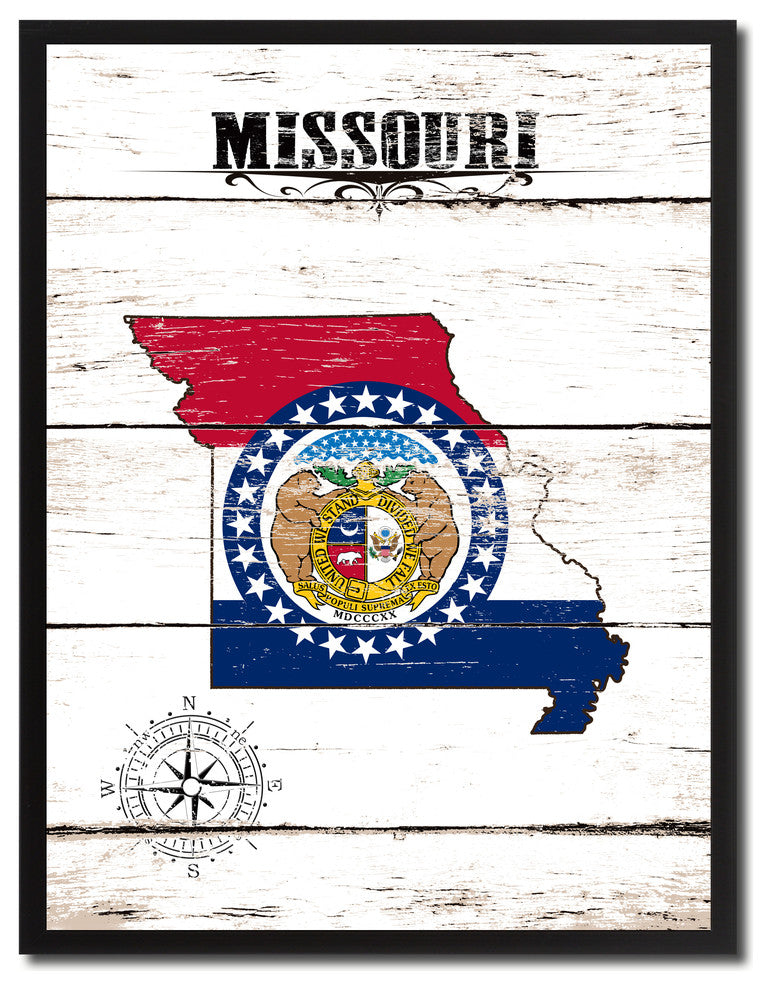 Missouri State Flag Canvas, 28"x37"