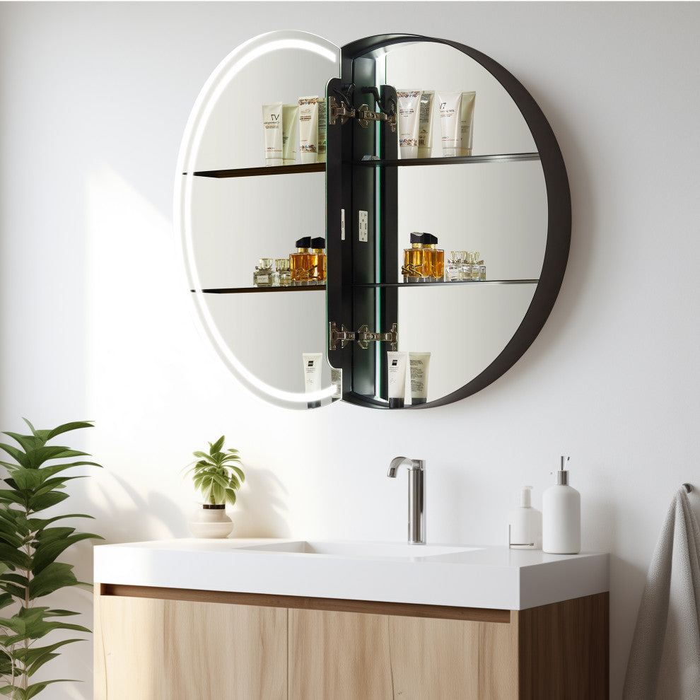 Radiant Frameless Surface-Mount LED Lighted Bathroom Medicine Cabinet, 32"