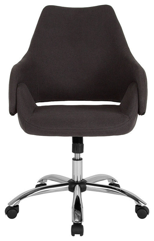 Madrid Home and Office Upholstered Mid-Back Chair, Black Fabric