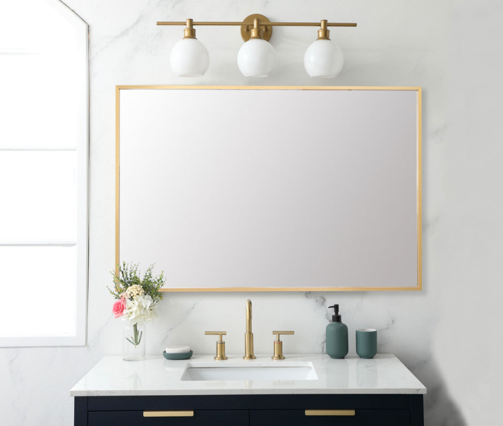 Aluminum Frame Rectangle Mirror 30x42, Gold