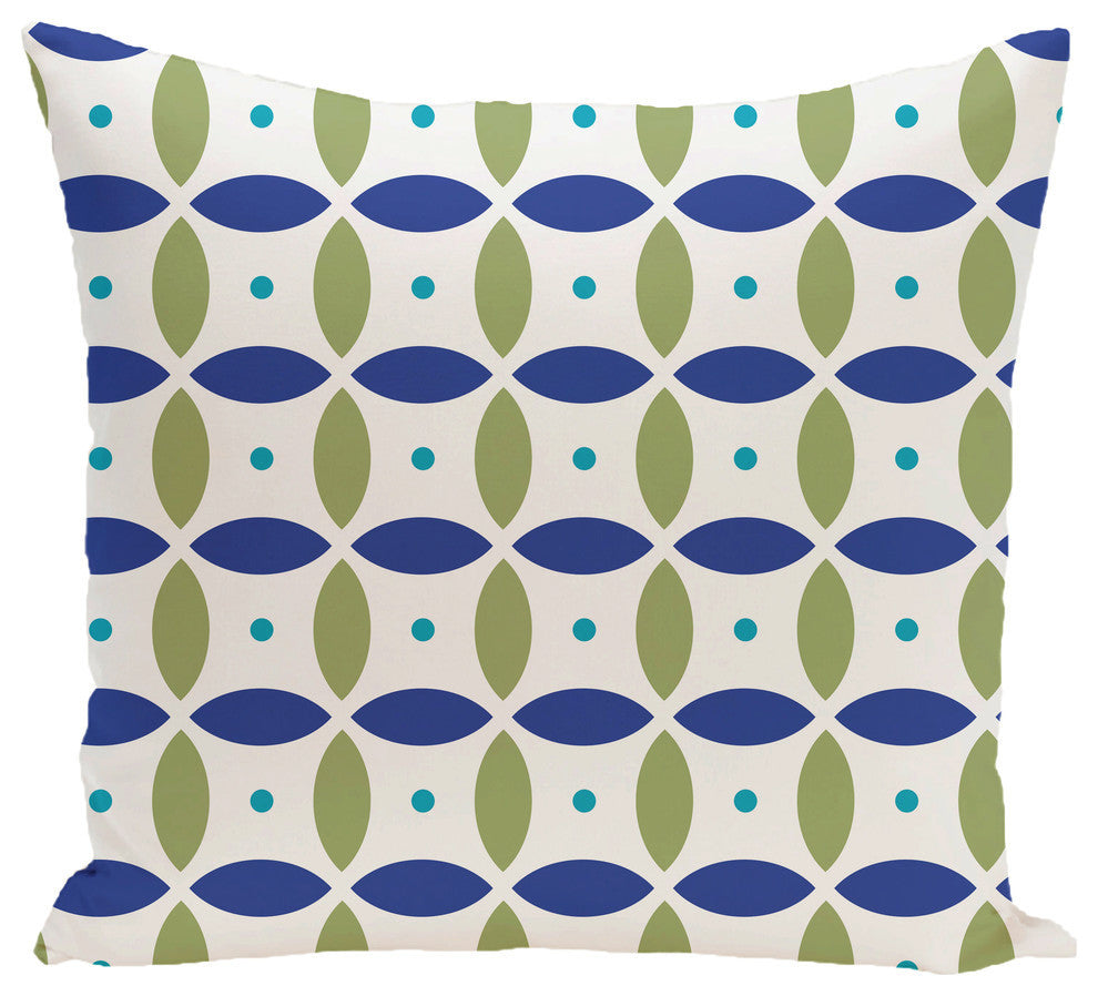 Beach Ball Geometric Print Pillow, Dazzling Blue, 20"x20"