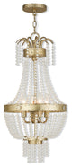 Pendant With Clear Crystals, Hand Applied Winter Gold