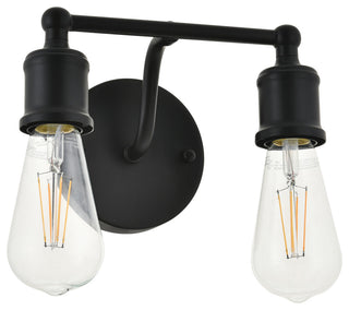 Black Finish 2-Light Wall Sconce