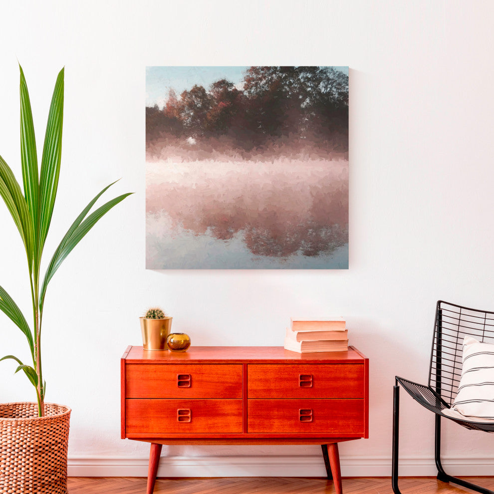 Tree Lake Reflection 1 24"x24" Canvas Wall Art