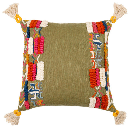 Surya Mystic Dusty Sage Pillow Shell With Polyester Insert 20"H X 20"W