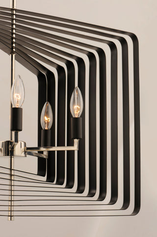 Maxim 28677 Radial 5 Light 30"W Drum Style Taper Candle - Black / Gold