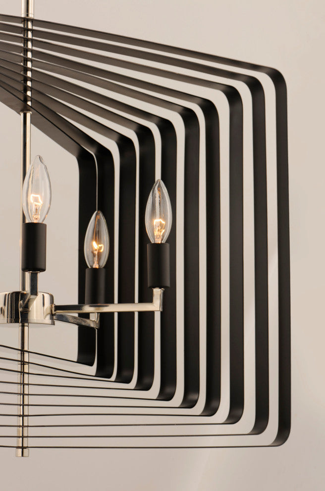 Maxim 28677 Radial 5 Light 30"W Drum Style Taper Candle - Black / Gold