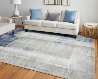 Takara Modern Abstract, Blue/Green/Ivory, 2'9"x7'10" Runner