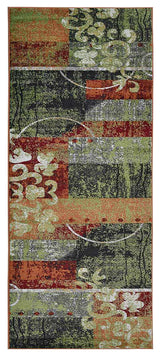 MACHINE MADE HEATSET POLYPROPYLENE AREA RUGS -Multicolor,Contemporary Design, [Runner] 3'2''x10'