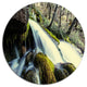 Waterfall In Forest On Rocks, Seashore Round Metal Wall Art, 36"