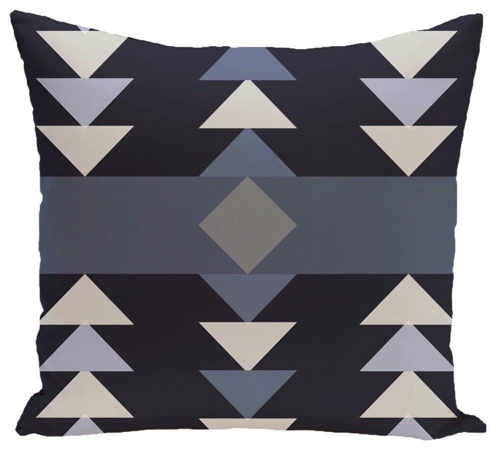 Sagebrush Geometric Print Pillow, Navy Blue, 18"x18"