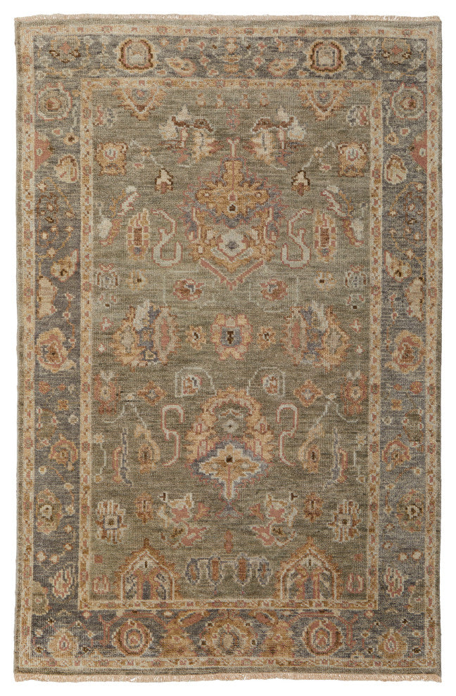 Weave & Wander Irie Hand Knotted Area Rug, Gray/Pink, 7'9"x9'9"