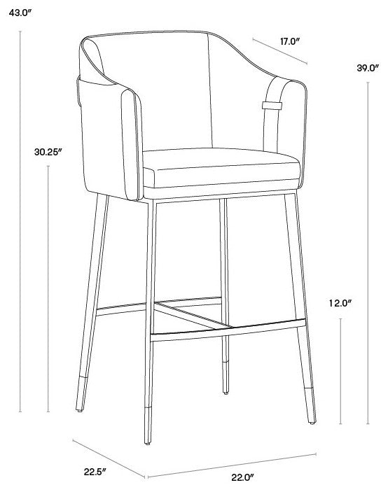 Carter Barstool, Napa Black/Napa Cognac